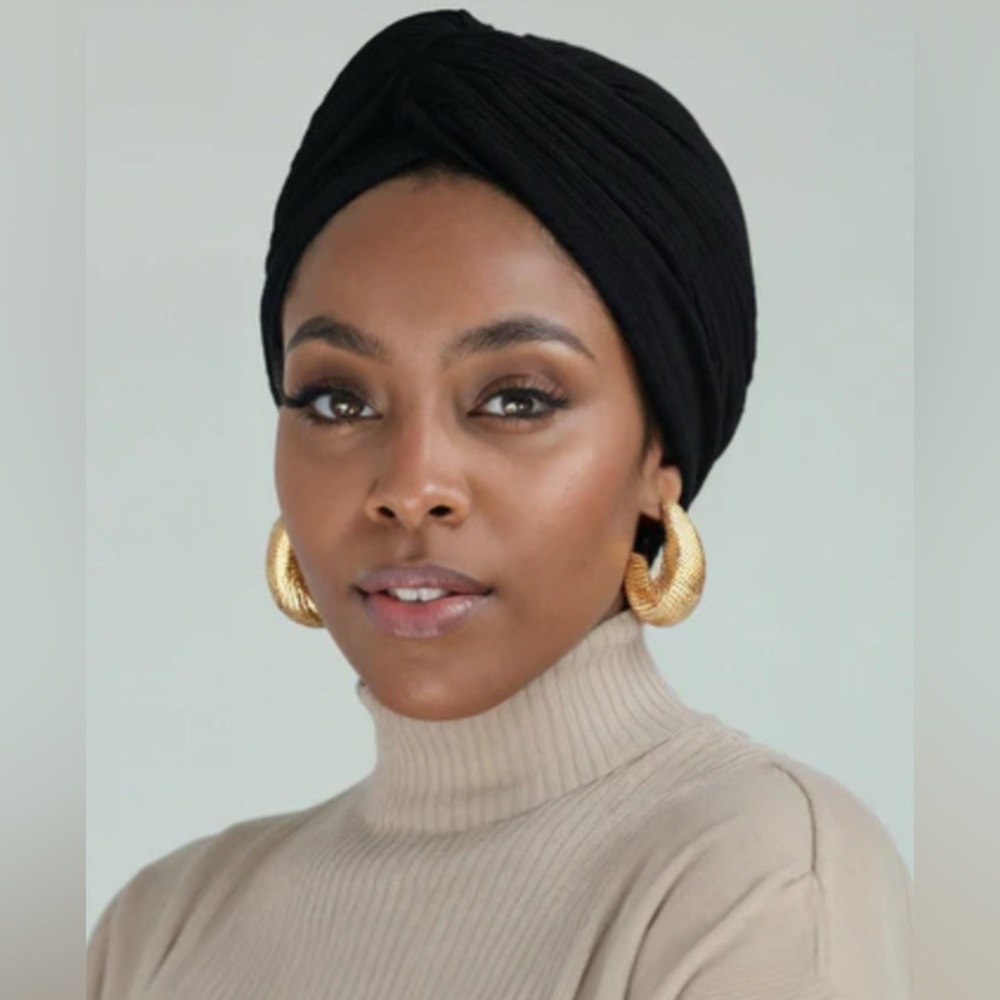 Wrap Life: Premium Soft Lined Turban in Jet Black